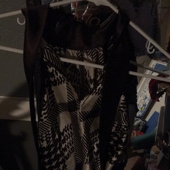 Ivory and brown silk tunic - Picture 2 of 2